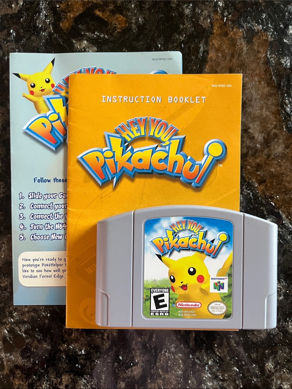 Nintendo Hey You Pikachu! N64 Cartridge with Yellow Instruction Booklet